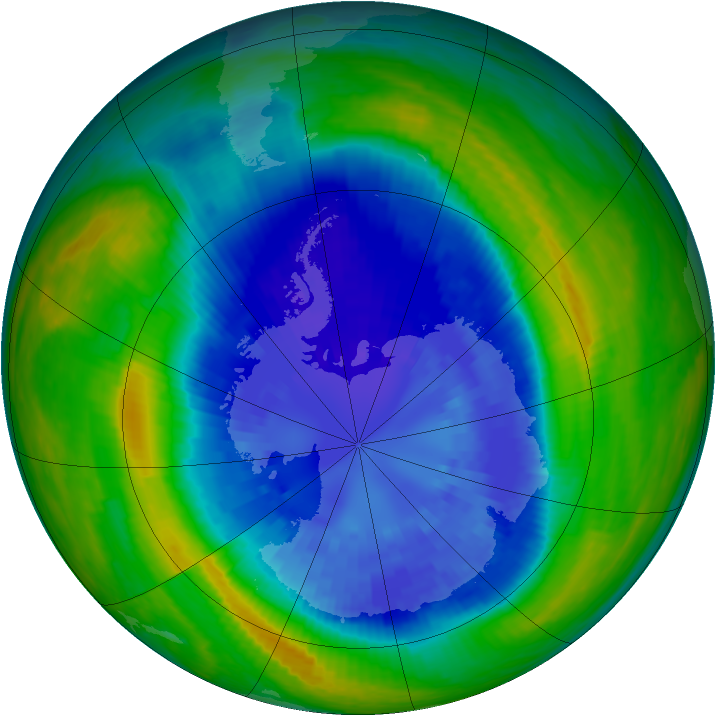 Antarctic ozone map for 10 September 2004
